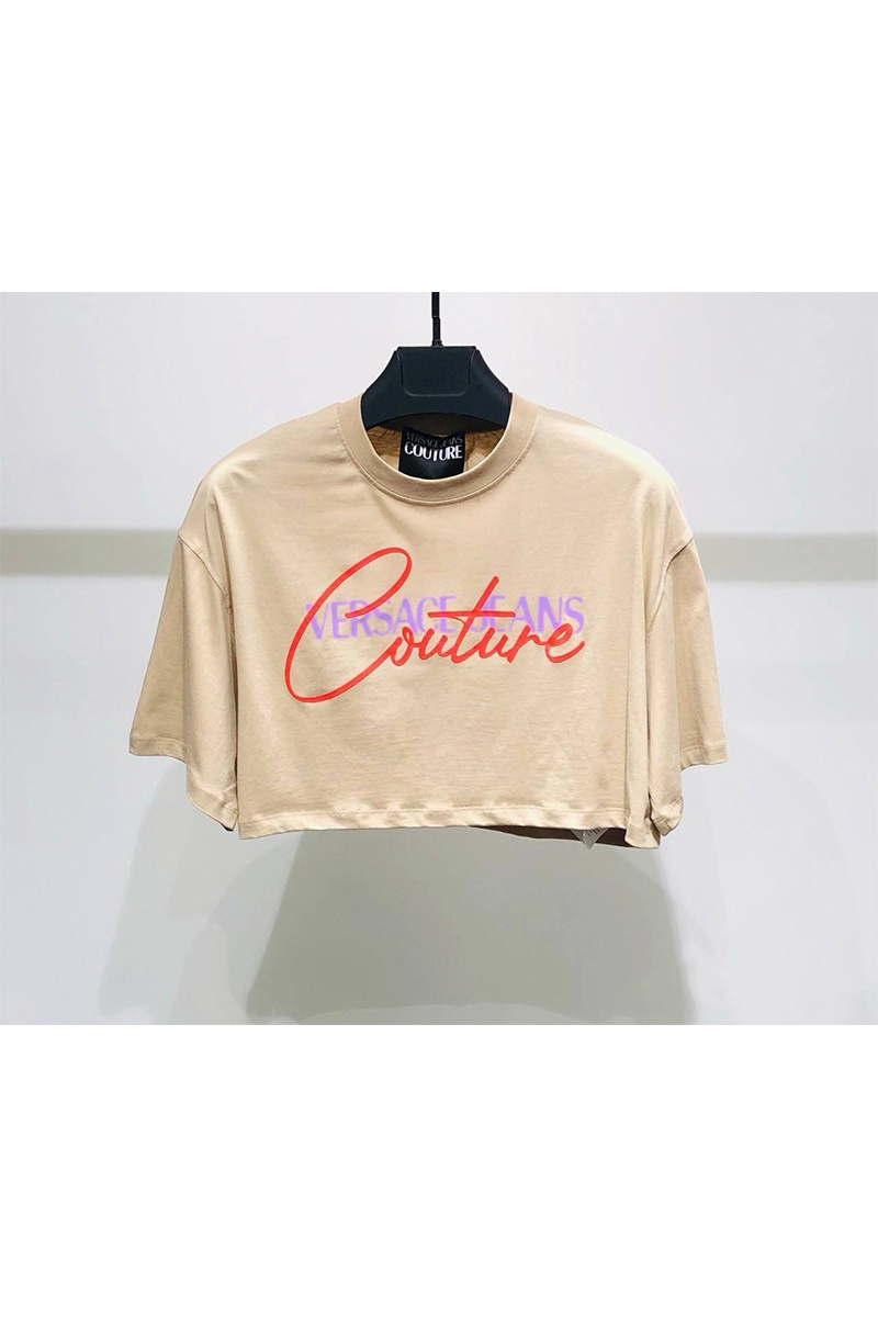 Versace Женская бежевая футболка-топ