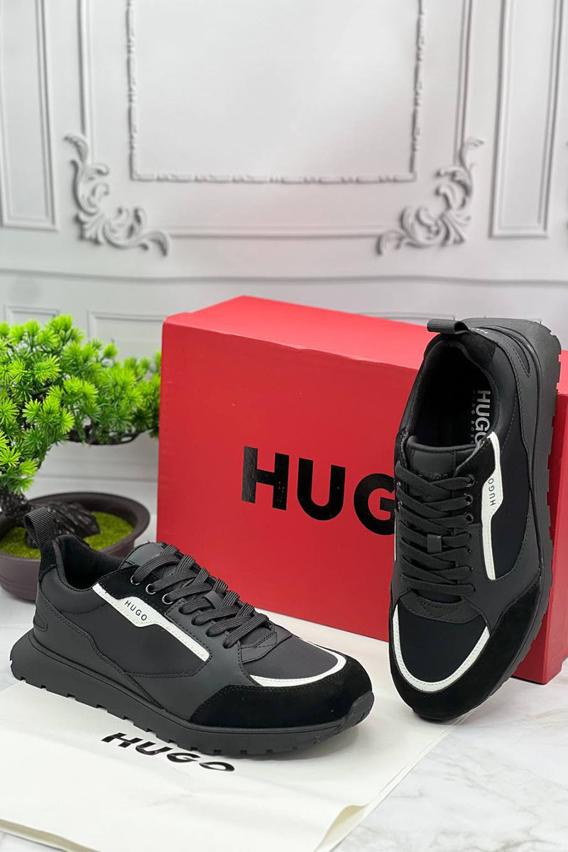 Hugо Воss Комбинированные кроссовки Icelin Runn - Black / White