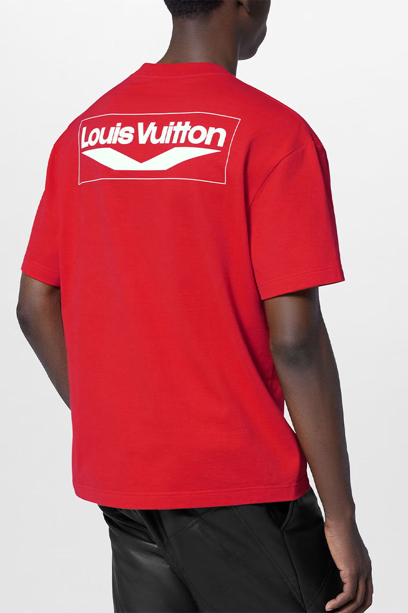 Lоuis Vuittоn Футболка красного цвета Ski logo-print 