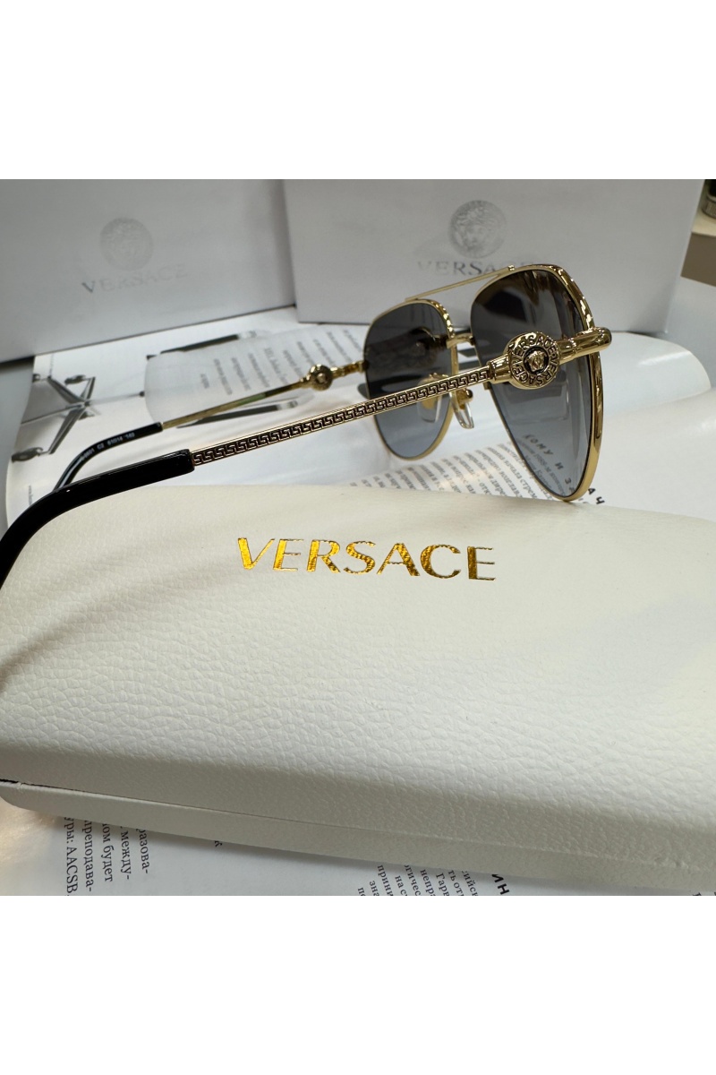 Versace Сонлнцезащитные очки Aviator - Grey / Gold