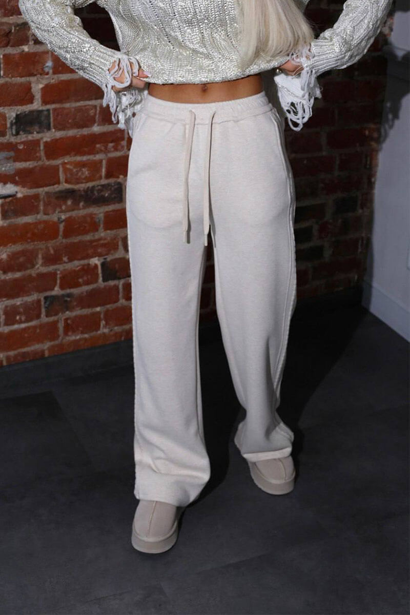 Designer Clothing Женские утеплённые брюки на флисе белого цвета 