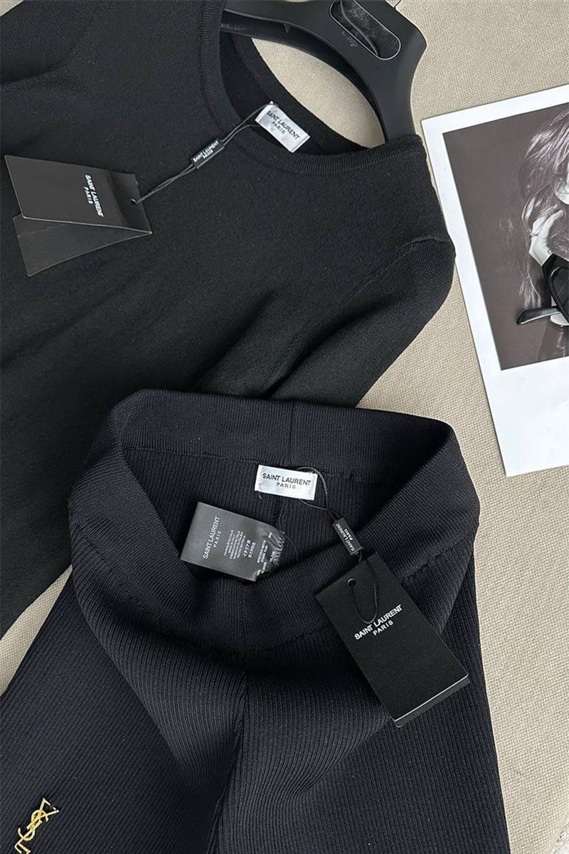 Yves Saint Laurent Женский лонгслив чёрного цвета 