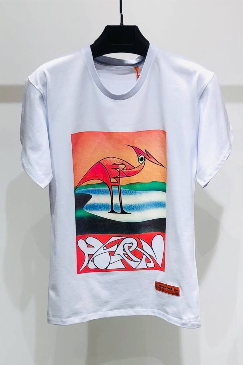 Heron Preston Белая оверсайз футболка abstract-print