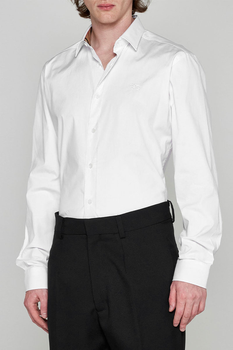 Burberry Мужская рубашка logo-embroidered - White 