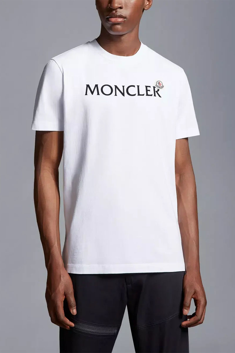 Moncler Футболка белого цвета logo-print 