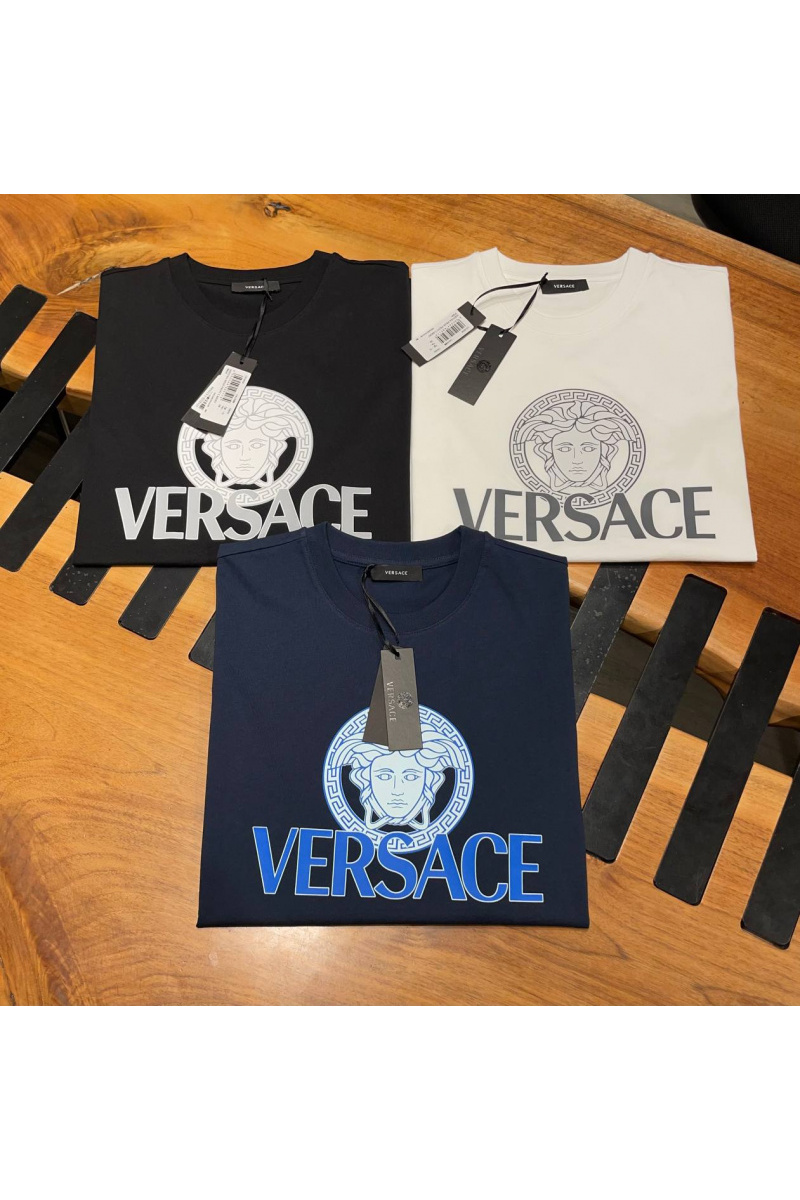 Versace Мужская белая футболка Medusa logo-print
