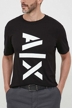 Мужская чёрная футболка logo-print