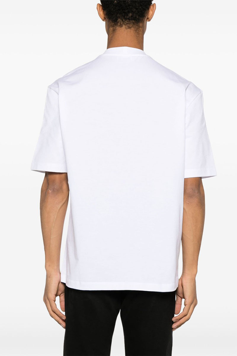 Salvatore Ferragamo Мужская белая футболка college stripes