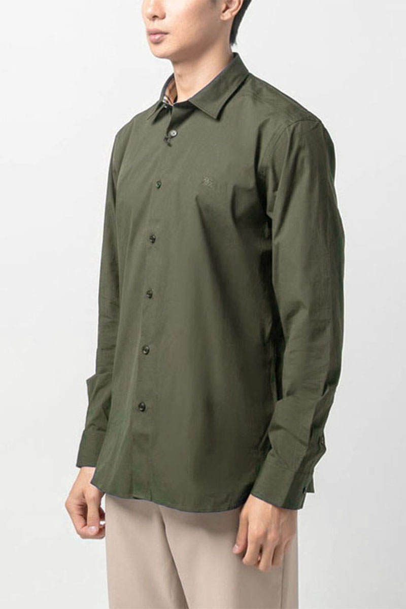 Burberry Мужская рубашка logo-embroidered - Green 