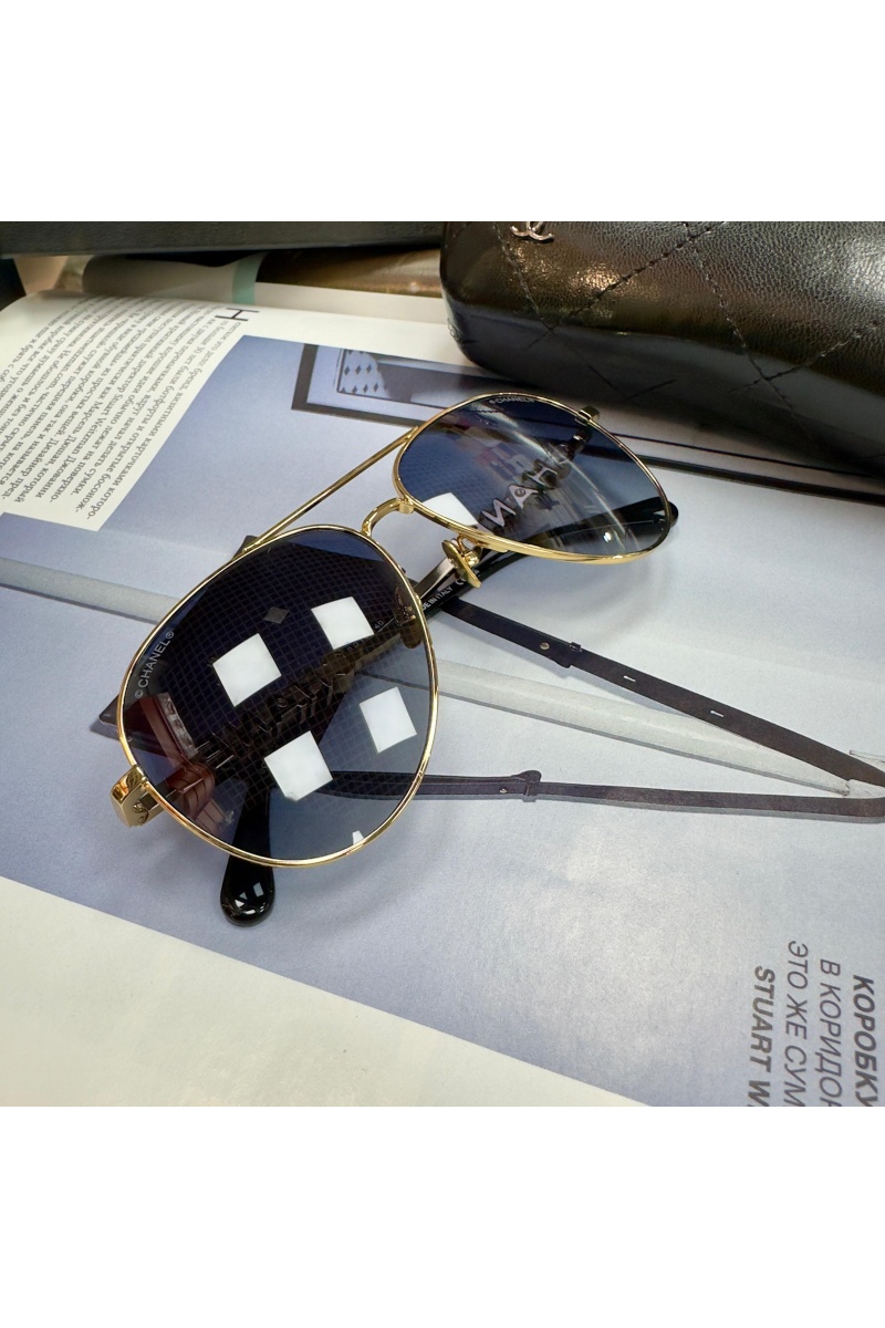 Chаnеl Солнцезащитные очки авиаторы с синими стеклами