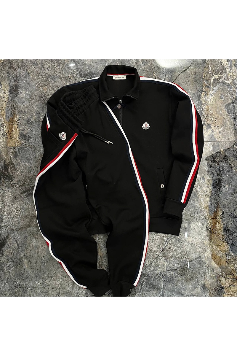 Moncler Чёрный спортивный костюм logo-patch