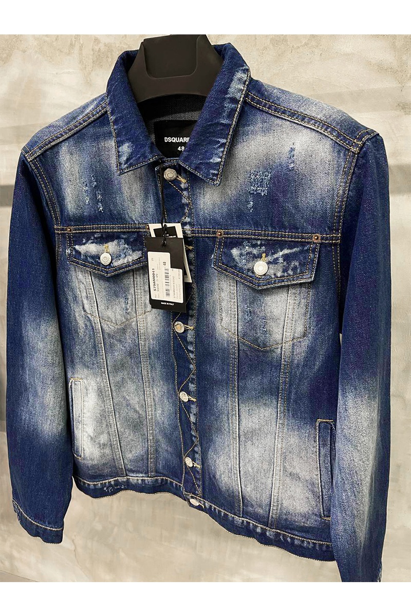 Dsquared2 Синяя джинсовая куртка Icon Splatter logo-print