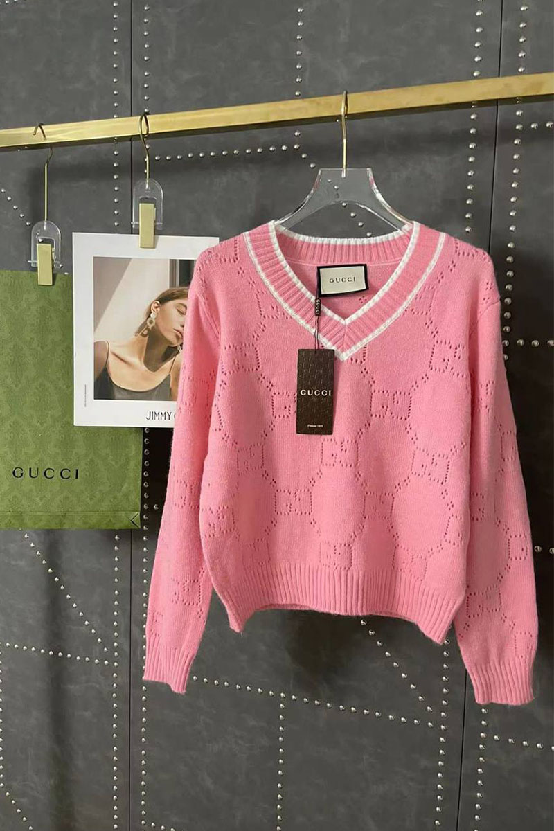 Gucci Женский розовый джемпер GG Monogram