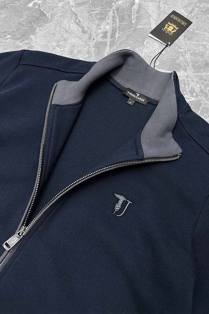 Trussardi Спортивный костюм logo-embroidered - Navy