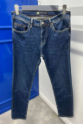 Мужские джинсы тёмно-синего цвета regular fit 