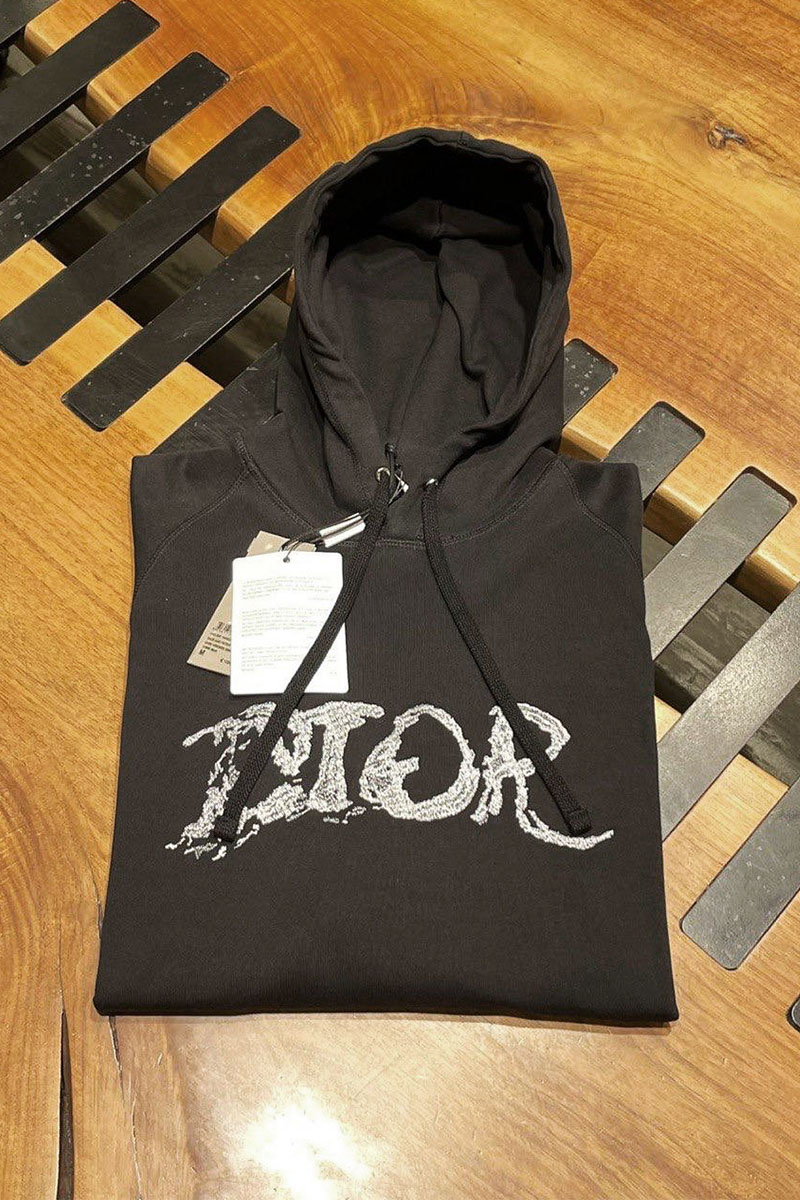 Dior Чёрное оверсайз худи logo-print