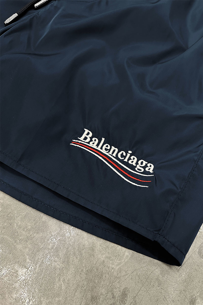 Balenciaga Тёмно-синие шорты Political Campaign logo 