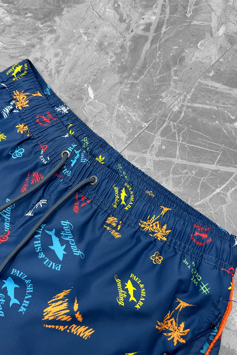 Paul & Shark Мужские шорты цвета индиго "Wear the Ocean" 