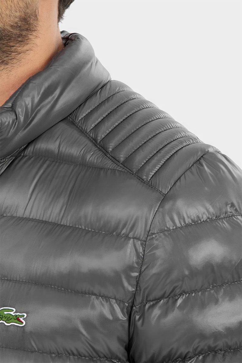 Lacoste Мужская серая куртка logo-patch 