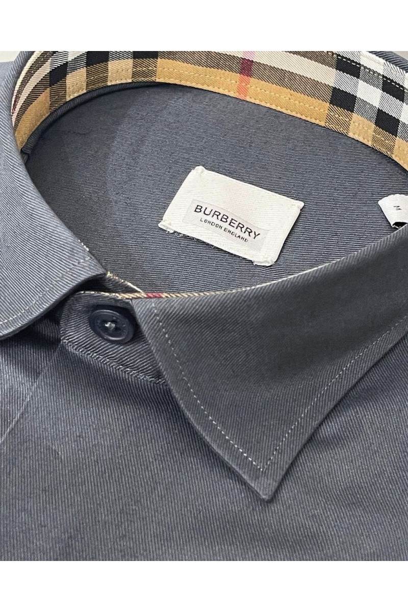 Burberry Мужская рубашка logo-embroidered - Grey