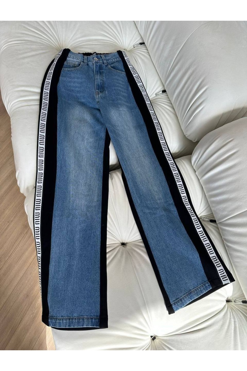 MIU MIU Женские комбинированные джинсы MIU MIU