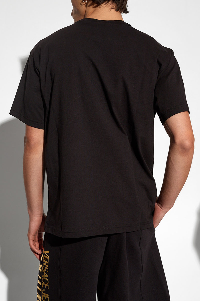 Versace Чёрная футболка Upside Down-logo 