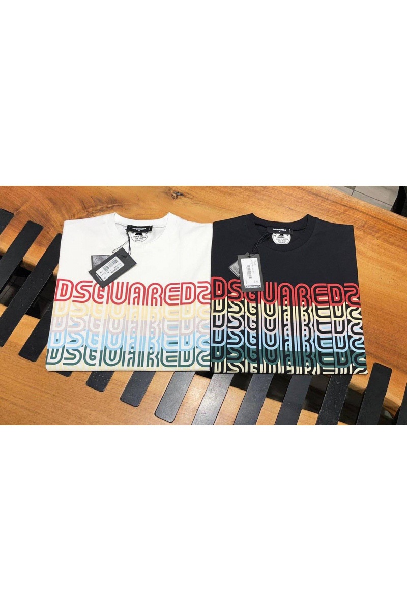 Dsquared2 Мужская белая футболка Rainbow logo-print