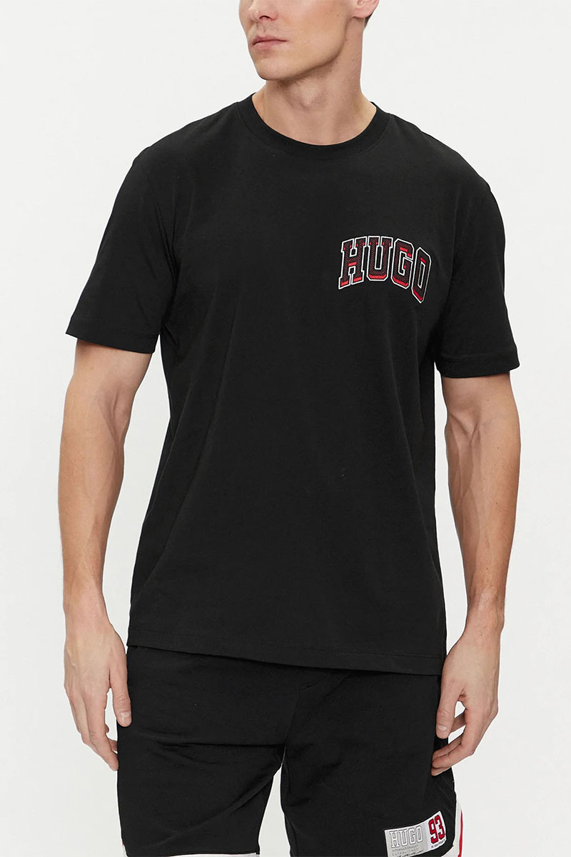 Hugо Воss Мужская чёрная футболка sporty logo 