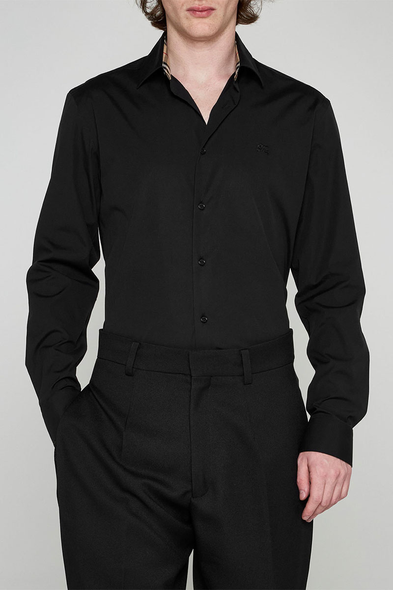 Burberry Мужская рубашка logo-embroidered - Black