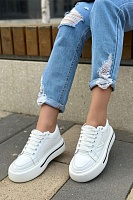 Prada Женские комбинированные кроссовки Macro - White