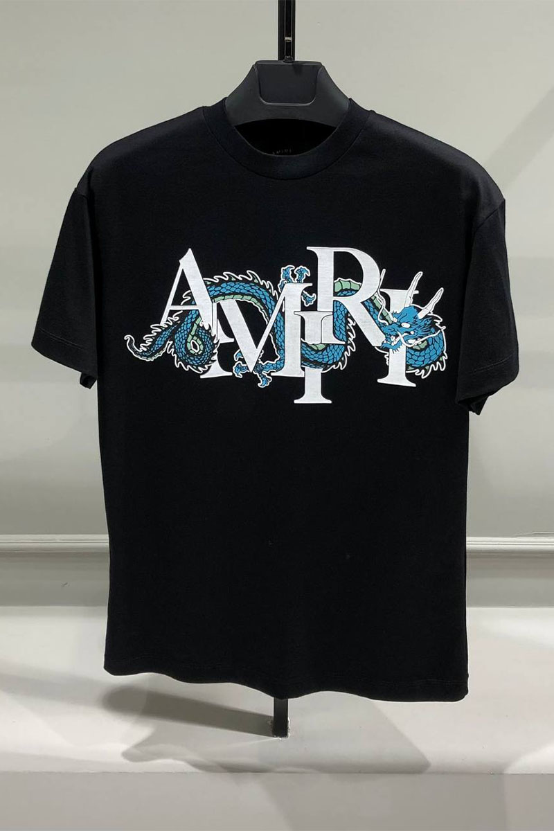Amiri Чёрная футболка Dragon logo-print