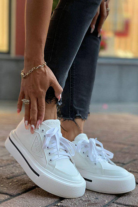 Женские комбинированные кроссовки Macro - White