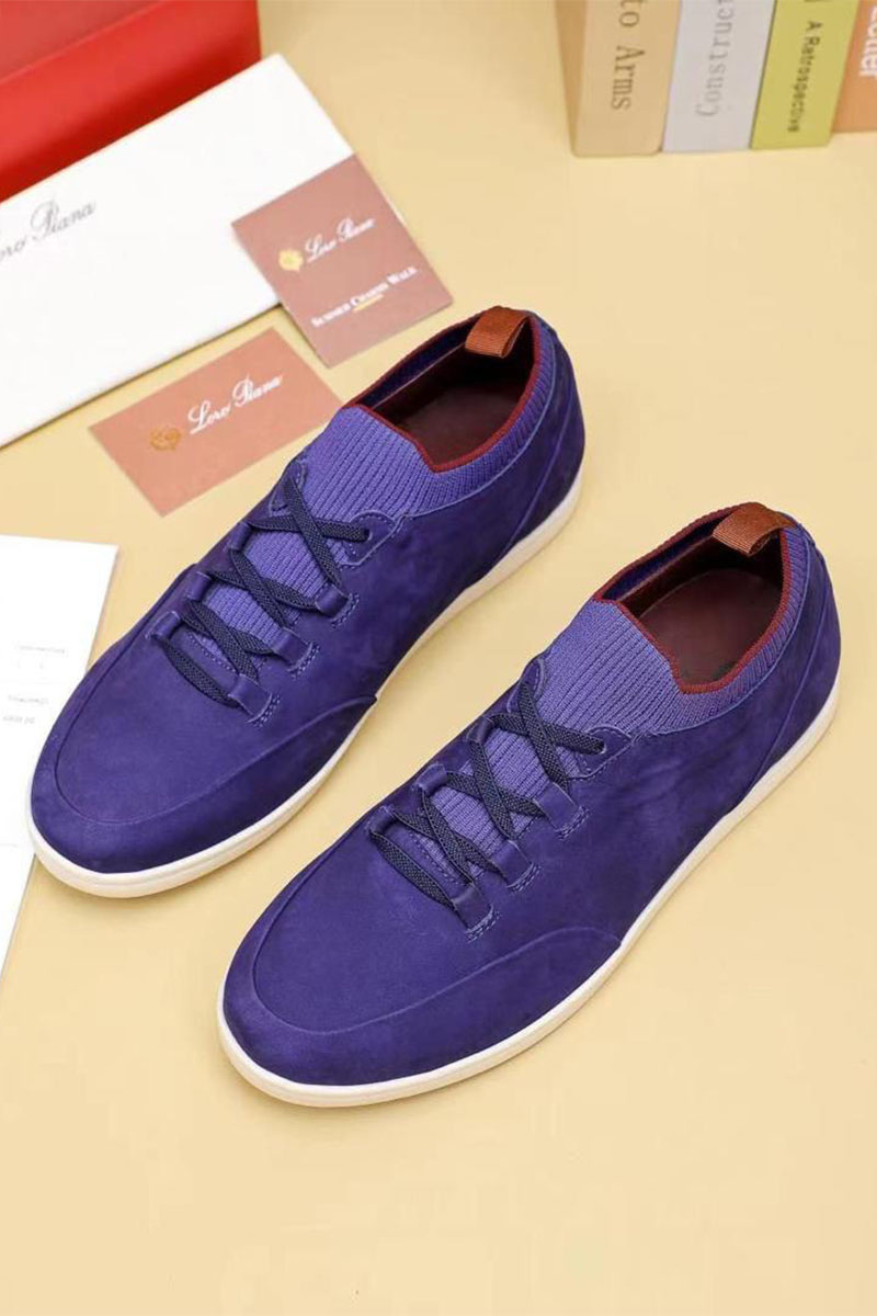 Loro Piana Замшевые кроссовки Soho Walk - Purple