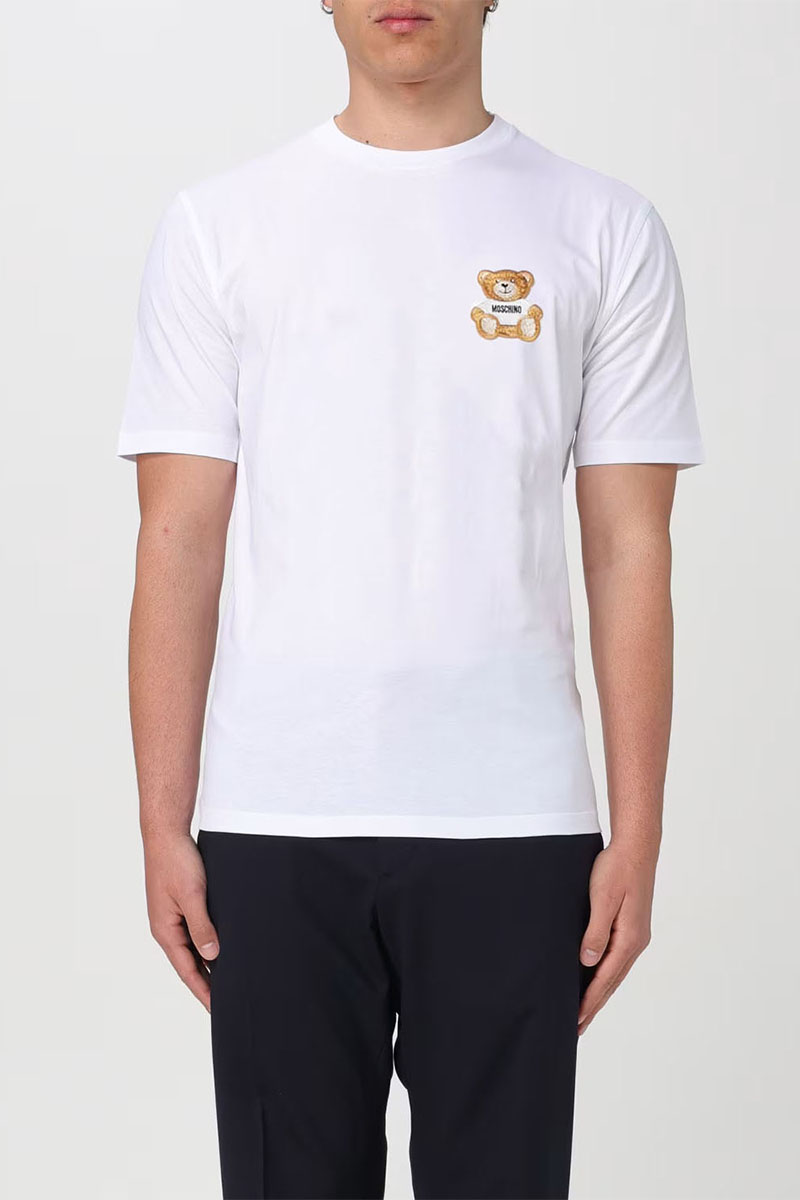 Moschino Футболка белого цвета Teddy Bear logo-patch 