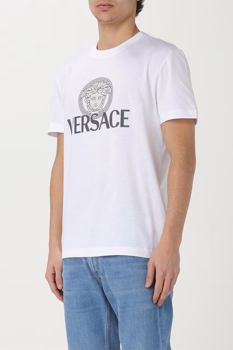 Versace Мужская белая футболка Medusa logo-print