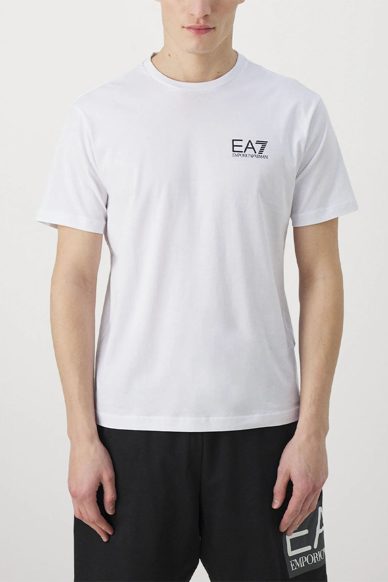 Emporio Armani EA7 Мужская белая футболка logo-print 
