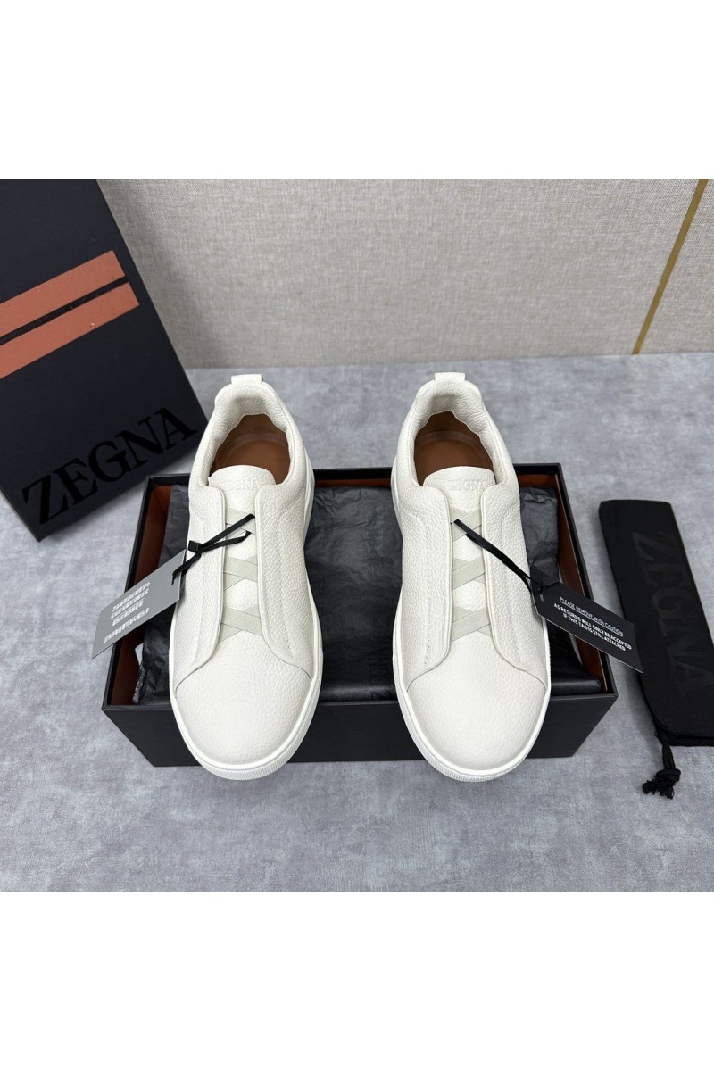 Zegna Мужские кроссовки Triple Stitch Leather - White