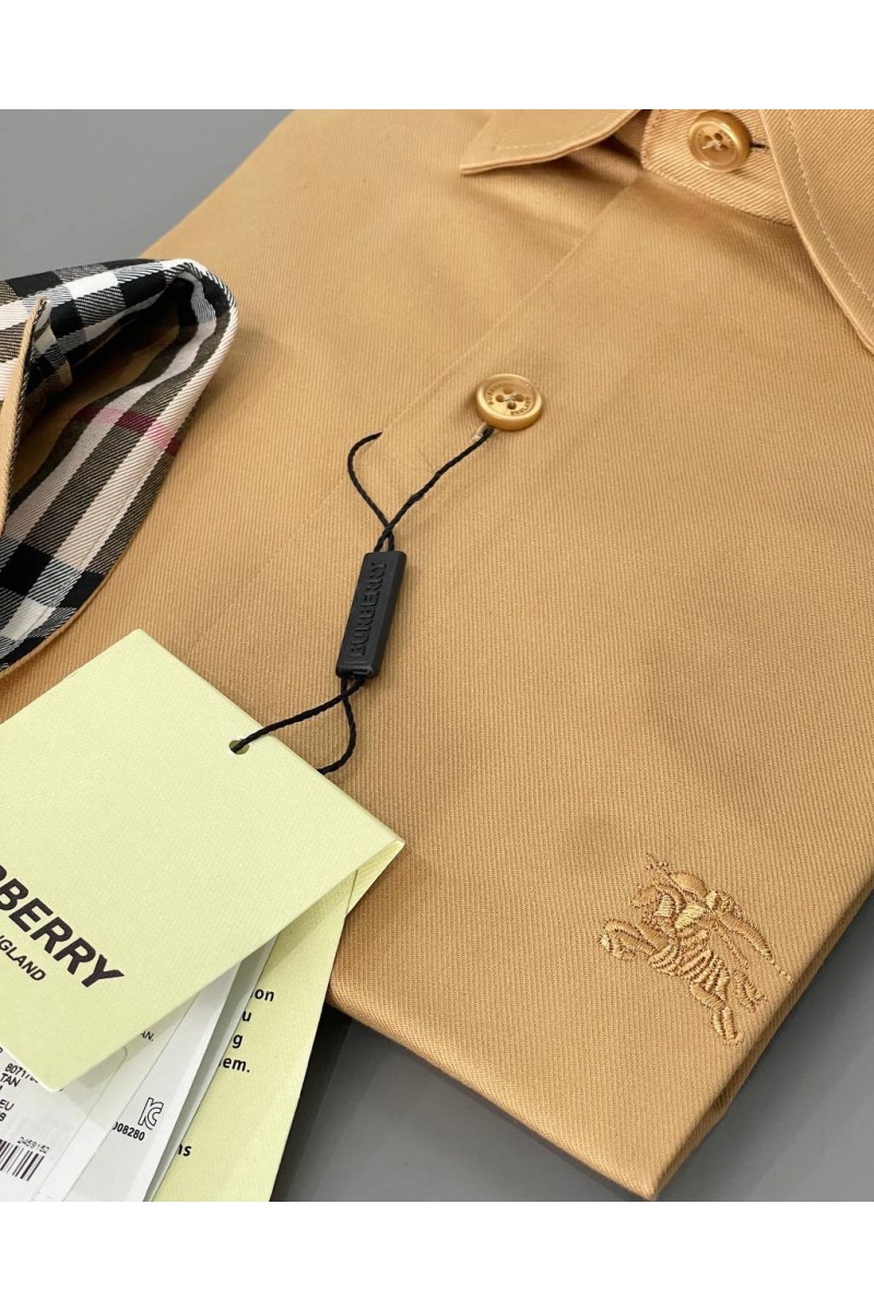 Burberry Мужская рубашка logo-embroidered - Brown