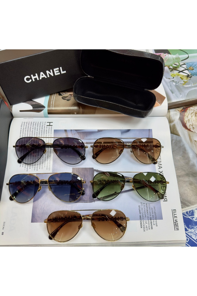 Chаnеl Солнцезащитные очки авиаторы с фиолетовыми стеклами