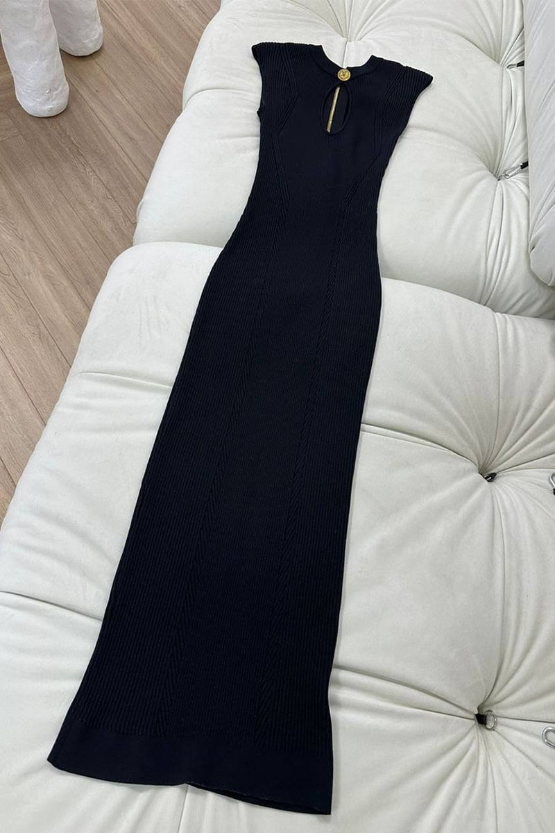 Balmain Женское чёрное бандажное платье
