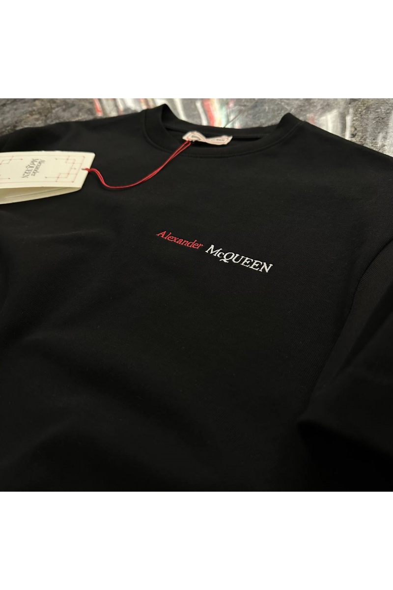 Alexander McQueen Мужская оверсайз футболка чёрного цвета