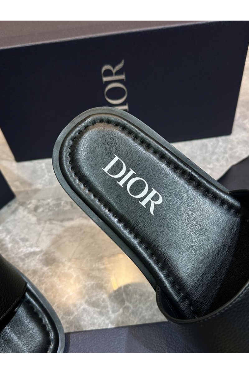 Dior Мужские кожаные шлёпанцы