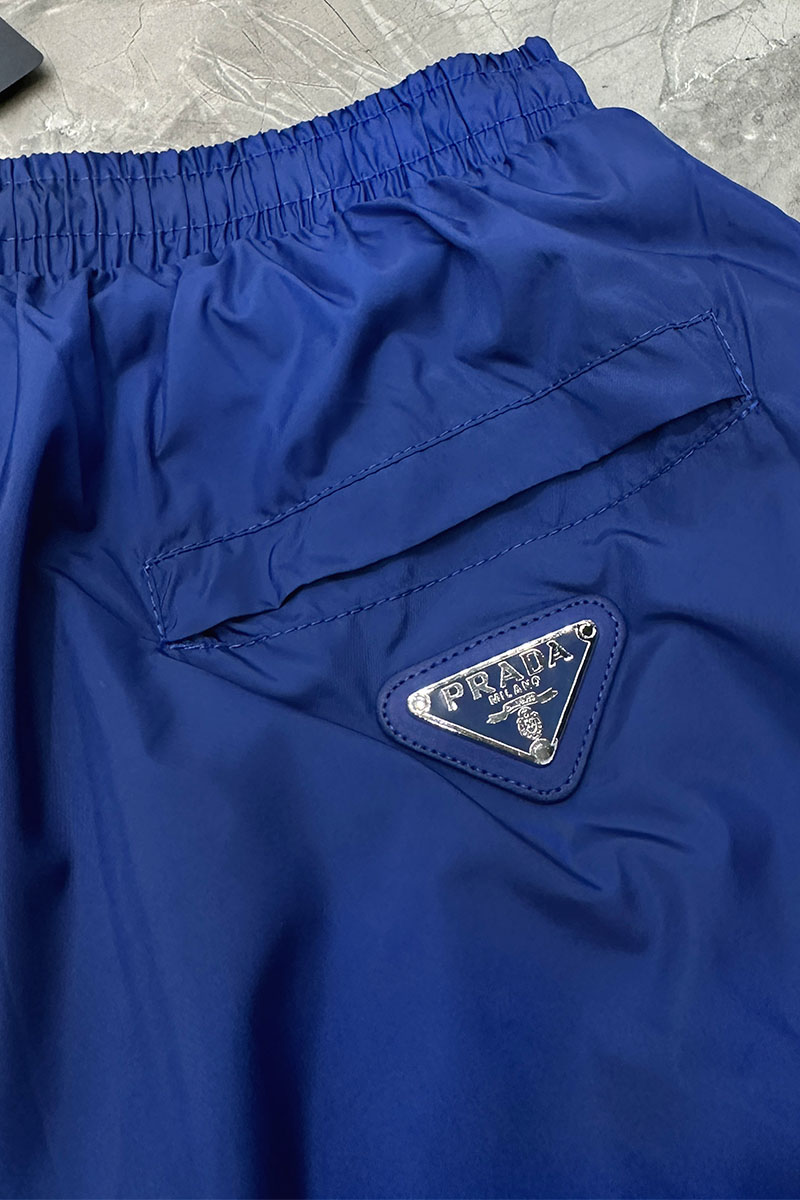 Prada Синие шорты logo-embroidered 