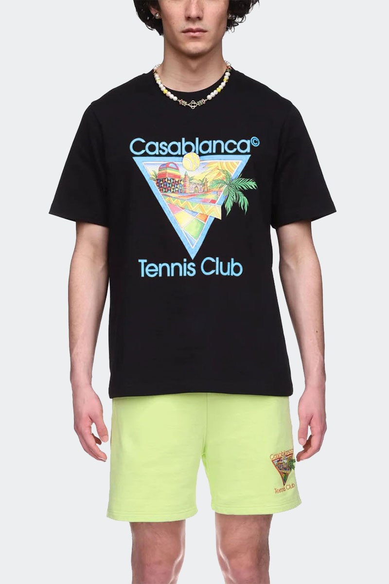 Casablanca Чёрная футболка Afro Cubism Tennis Club 