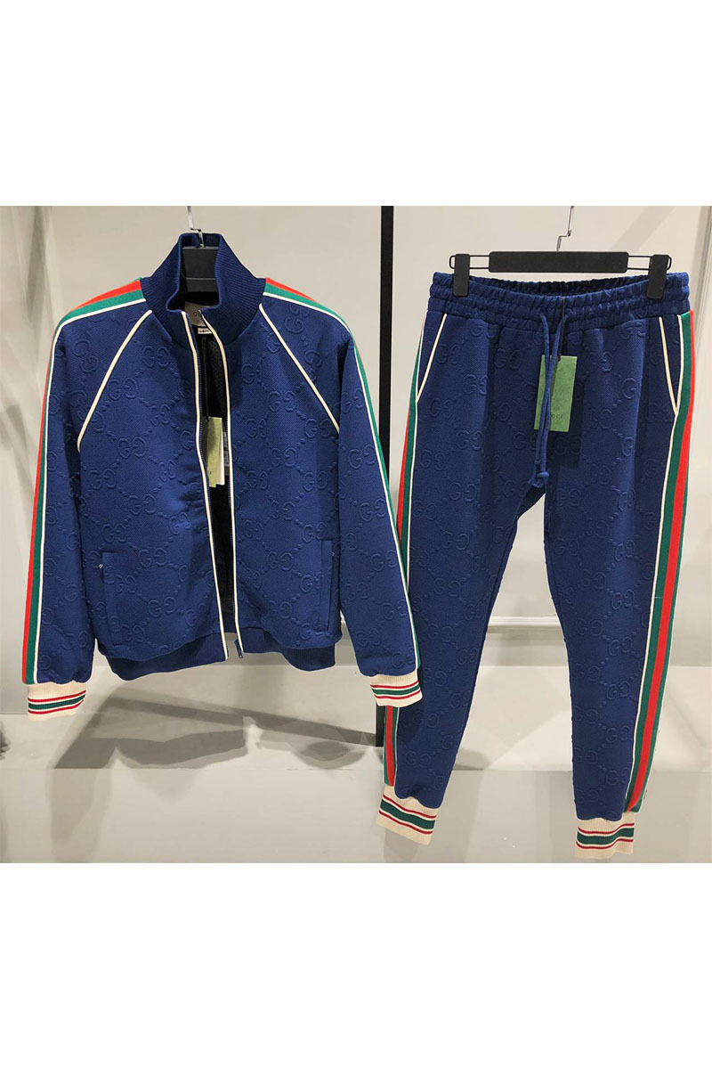 Gucci Тёмно-синий спортивный костюм GG jacquard