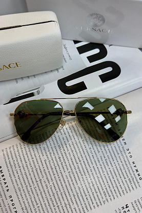 Сонлнцезащитные очки Aviator - Green / Gold