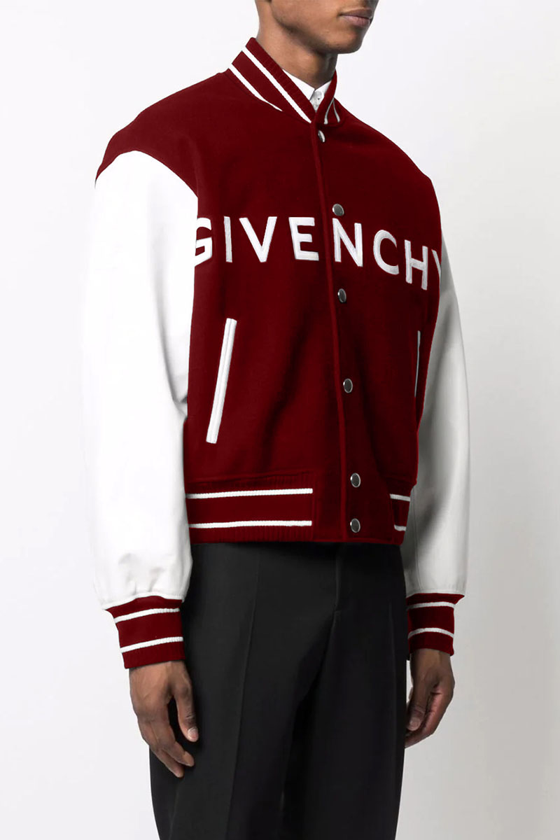 Givenchy Мужской бомбер Varsity logo-embroidered - Red / White