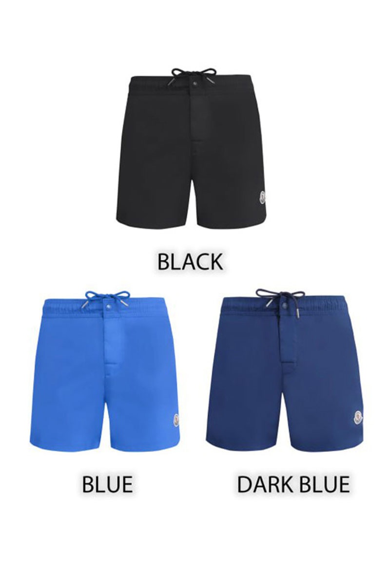 Moncler Мужские тёмно-синие шорты logo-patch