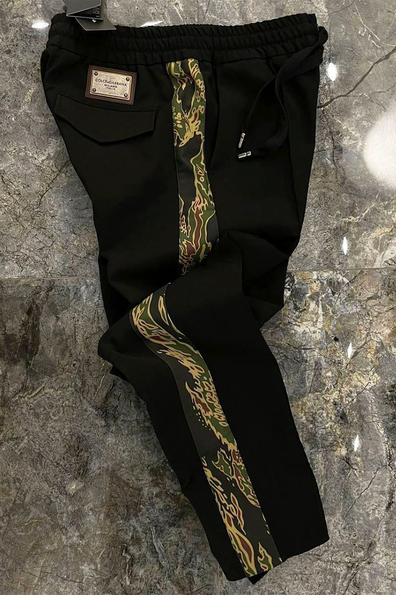 Dоlсе & Gаbbаnа Чёрные штаны Camouflage Stripe