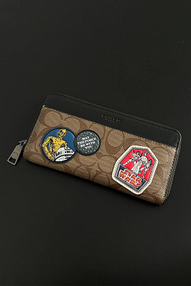 Кожаный кошелёк Coach x Star Wars 19x10 см